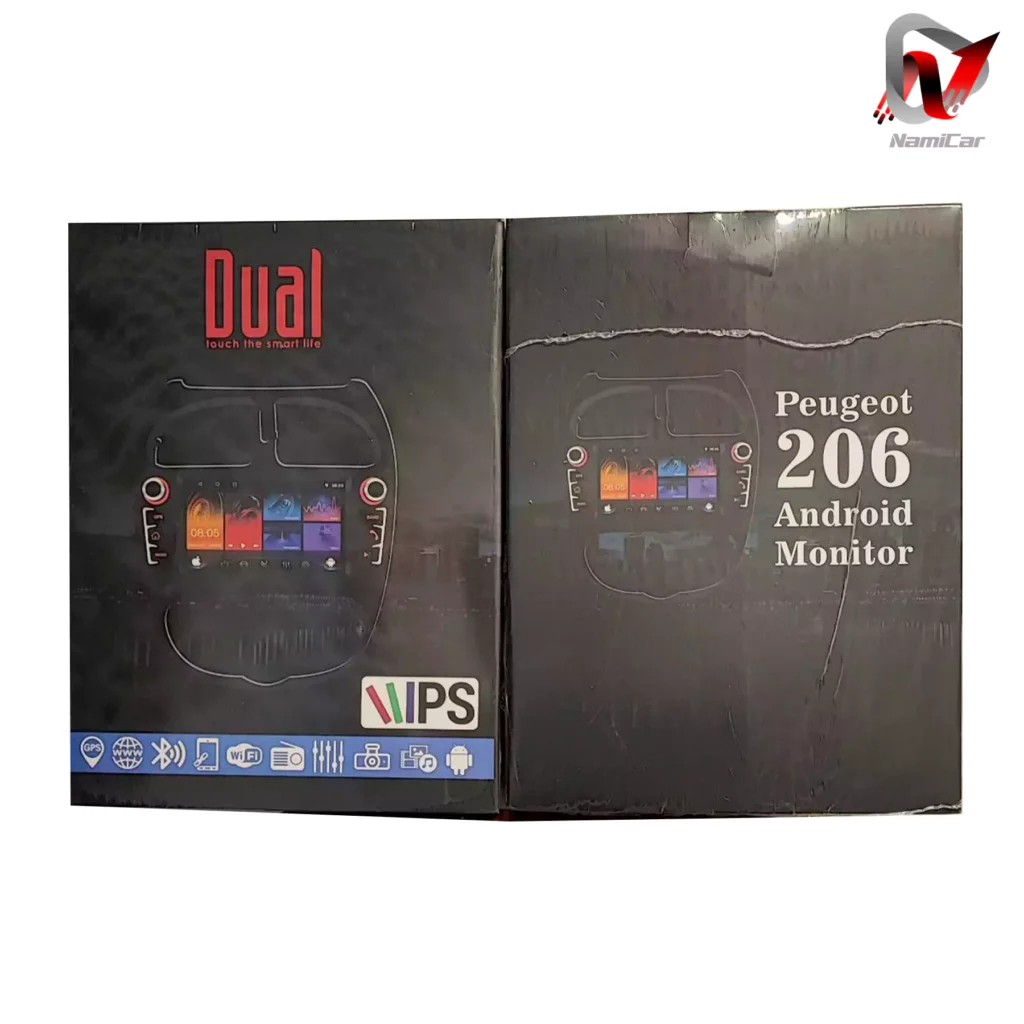 مانیتور پژو 206 فابریک 8 اینچ برند دوال (OEM New)